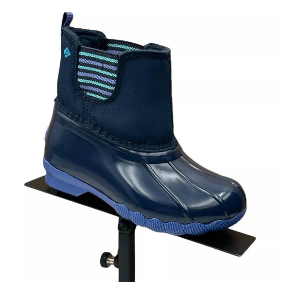 Sperry Saltwater Chelsea JR Baby/Toddler Girl's Duck Boots Size 6 Navy Blue/Aqua - Picture 12 of 12